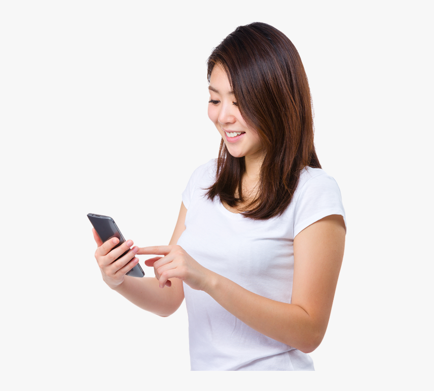Using Phone Png - Girl At Phone Png, Transparent Png, Free Download