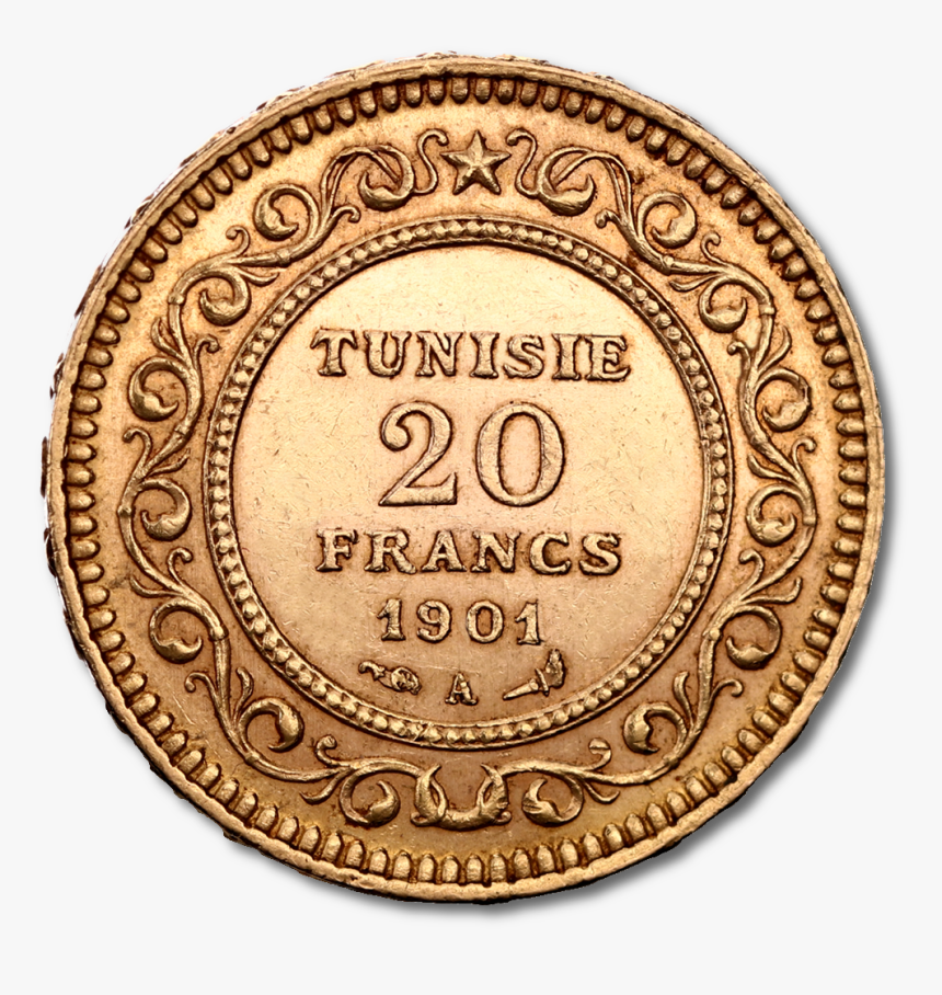 20 Tunis Franc Gold Coin Averse - Tunesischer Dinar, HD Png Download, Free Download