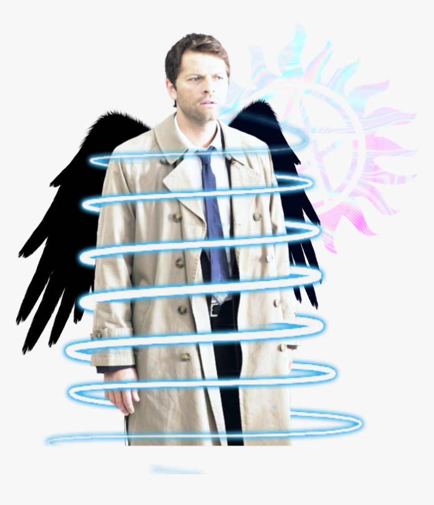 Angel Cas Castiel Supernatural Show Edit Sticker Spn - Castiel Png Supernatural, Transparent Png, Free Download