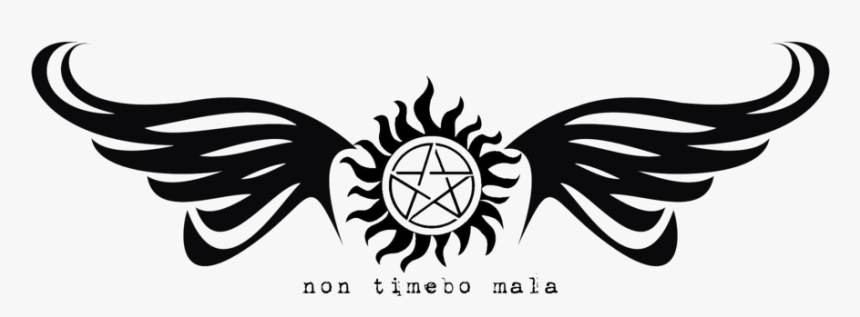 Castiel Sigil Supernatural Wiki Symbol - Supernatural Anti Possession Tattoo With Wings, HD Png Download, Free Download