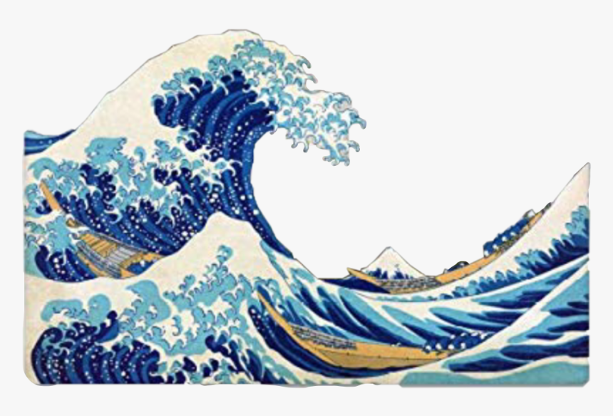 #wave #vsco #aesthetic #ocean #oceanwave #waves #freetoedit - Hokusai Great Wave Off Kanagawa, HD Png Download, Free Download