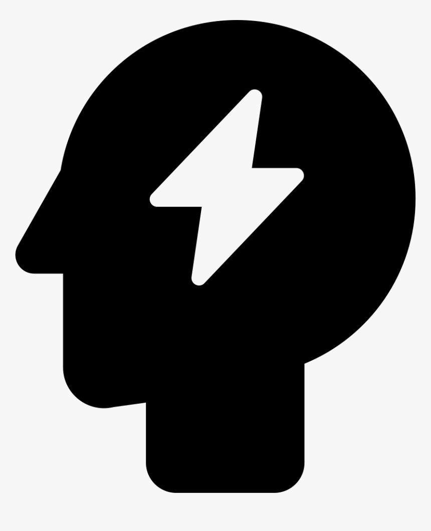 Power Bolt Symbol In Bald Head - Think Tank Icon, HD Png Download, Free Download