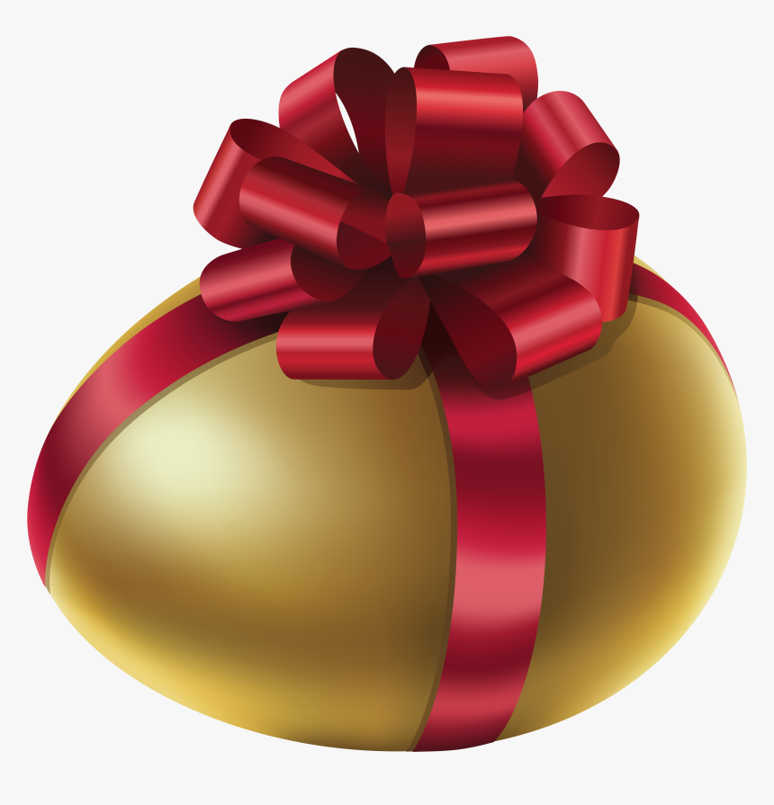 Golden Egg Png - Easter Egg With Ribbon, Transparent Png, Free Download