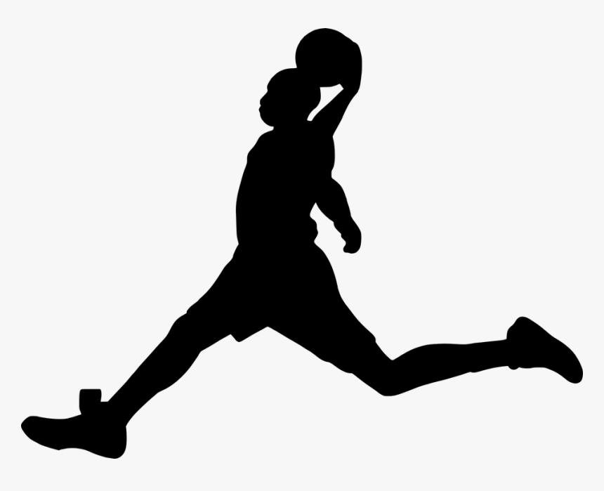 Silhouette, Basketball, Activity, Athletic, Ball - Dunking Basketball Player Silhouette, HD Png Download, Free Download