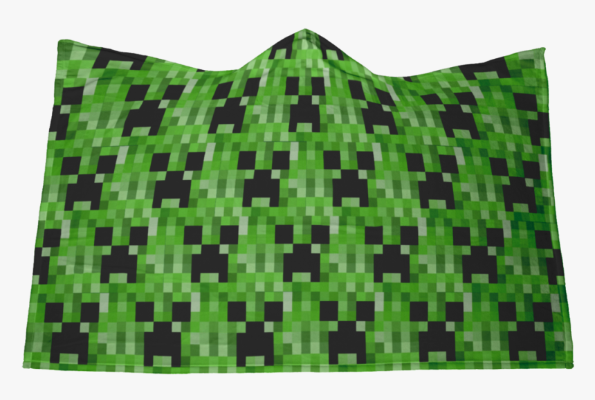 Minecraft Hooded Blanket Creeper Large Size Warm Wearable - Minecraft Creeper Face, HD Png Download, Free Download