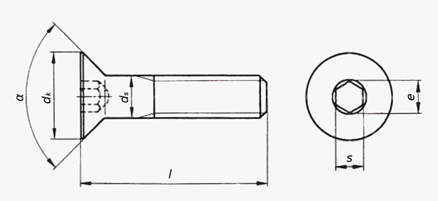 Din 7991 Hexagon Socket Countersunk Head Cap Screws - Din 7991, HD Png Download, Free Download