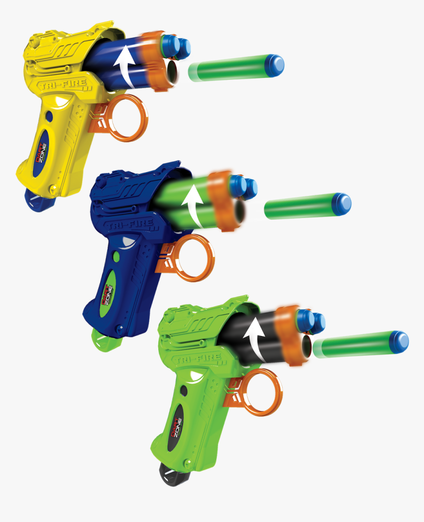 Nerf Blaster Water Gun Toy - Dart Zone Tri Fire, HD Png Download, Free Download