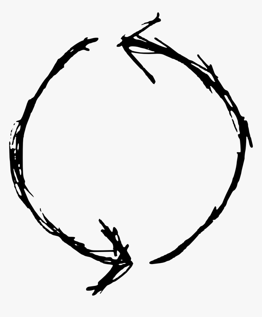 Drawn Circle Transparent - Hand Drawn Circle Arrow, HD Png Download, Free Download