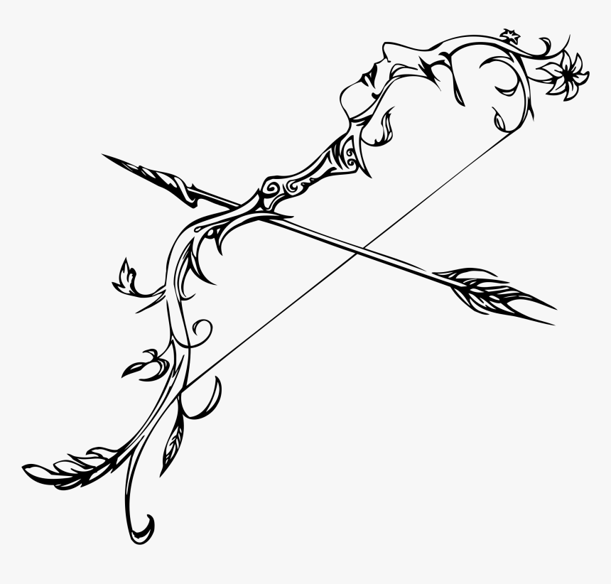 Arrow, Hand Drawn Arrows, Decorative Arrow, Ethnic - Detailed Bow And Arrow Drawing, HD Png Download, Free Download