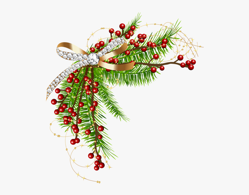 Christmas Decoration Garland Borders And Frames Clip - Transparent Background Christmas Border, HD Png Download, Free Download