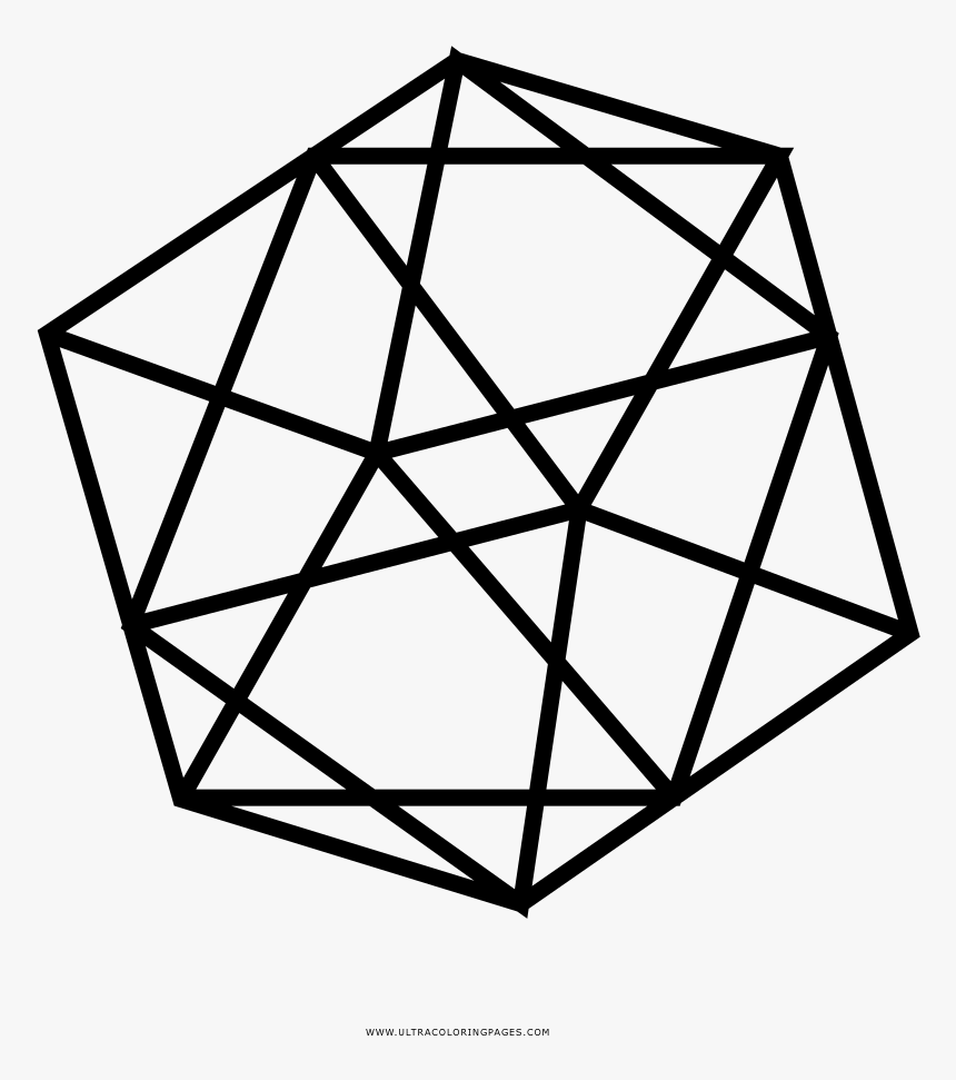 Icosahedron Coloring Page - Flowerpot, HD Png Download, Free Download