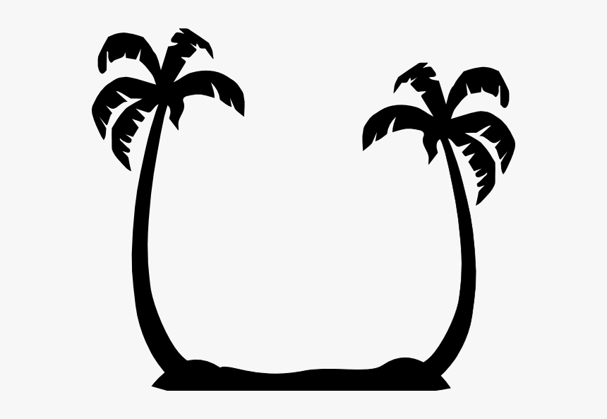 Palm Tree Clipart Tall Tree - Palm Tree Beach Silhouette, HD Png Download, Free Download