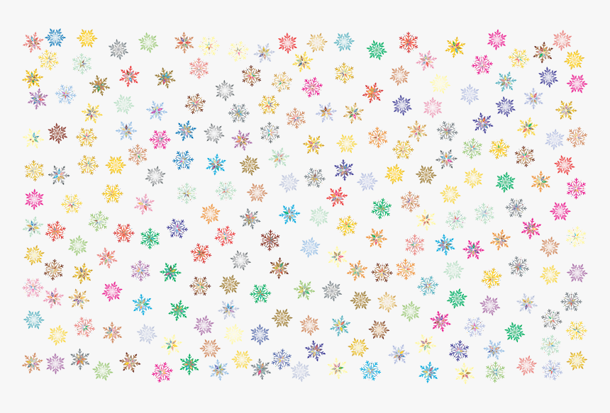 Prismatic Snowflakes Pattern 2 No Background - Motif, HD Png Download, Free Download