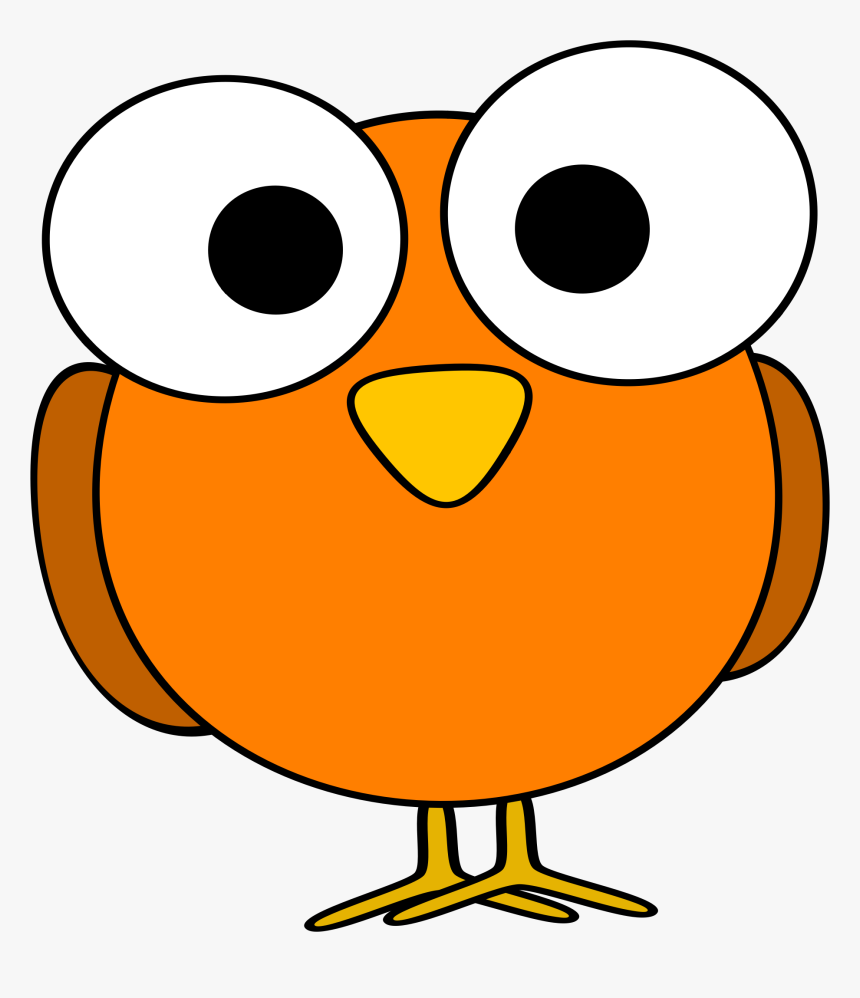 Orange Googley-eye Bird Clip Arts - Orange Bird Clip Art, HD Png Download, Free Download