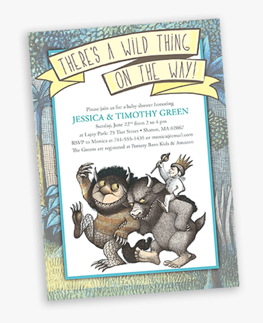 Where The Wild Things Are Baby Shower Invitaiton - Wild Things Are Characters, HD Png Download, Free Download