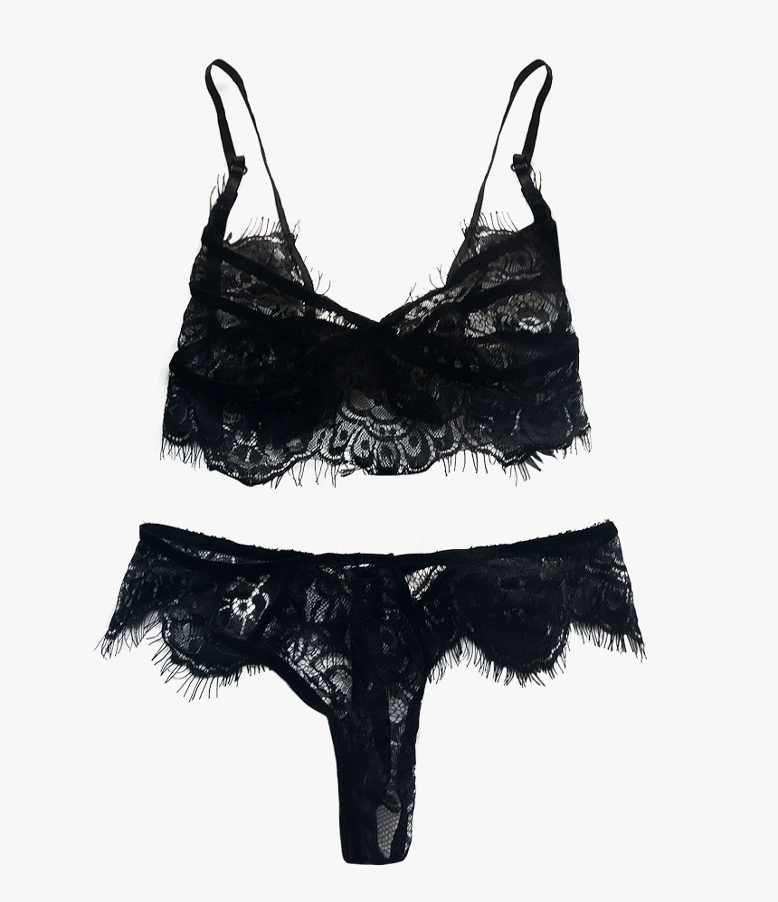 Adjusted Straps Sheer Lace Bra Set - Lingerie Top, HD Png Download, Free Download