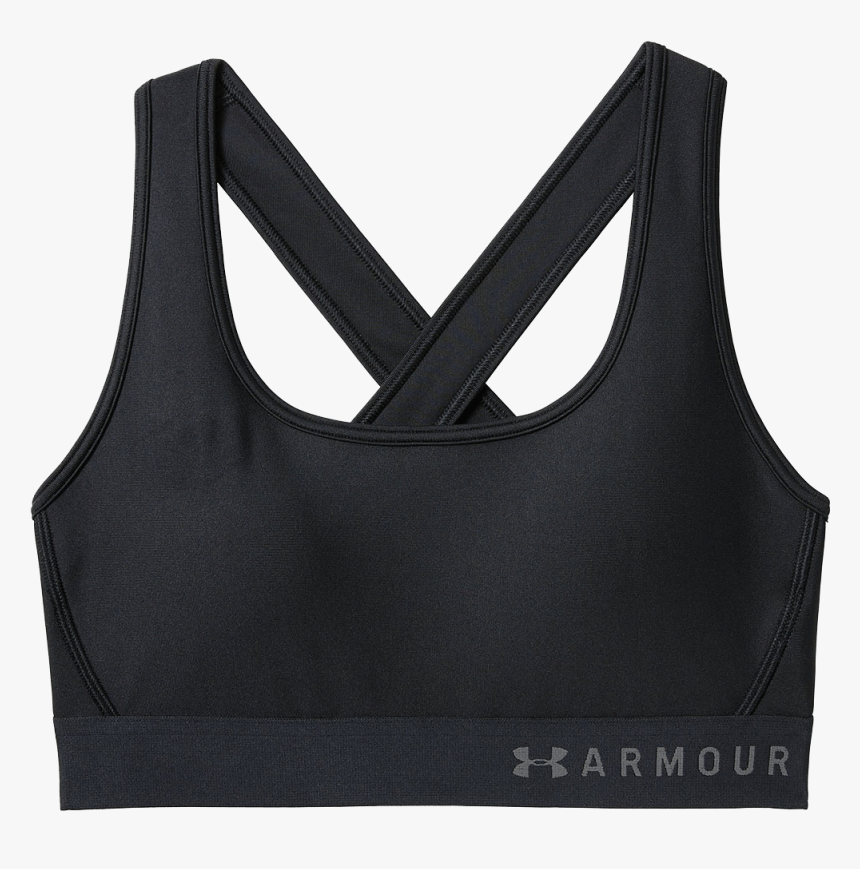 Under Armour Mid Crossback Print Sports Bra Black At - Brassiere Under Armour, HD Png Download, Free Download
