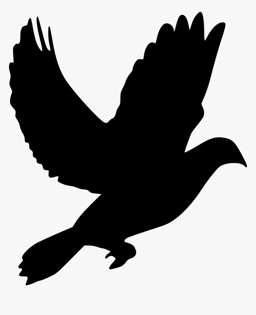 Wing,bird,claw,beak,clip Art,silhouette,black And White - Pigeon Png Icon, Transparent Png, Free Download