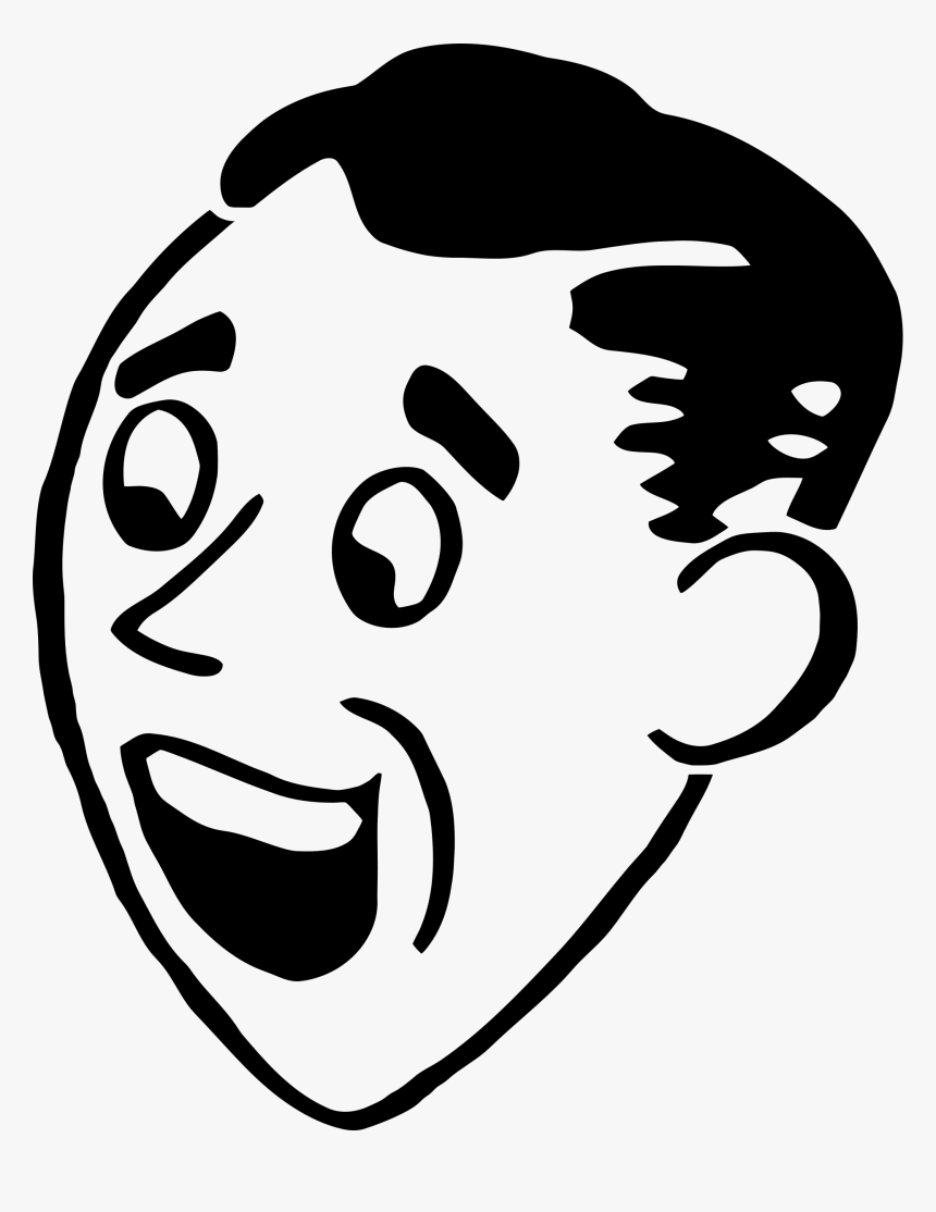 Surprise Clipart Face - Black And White Surprised Person, HD Png Download, Free Download