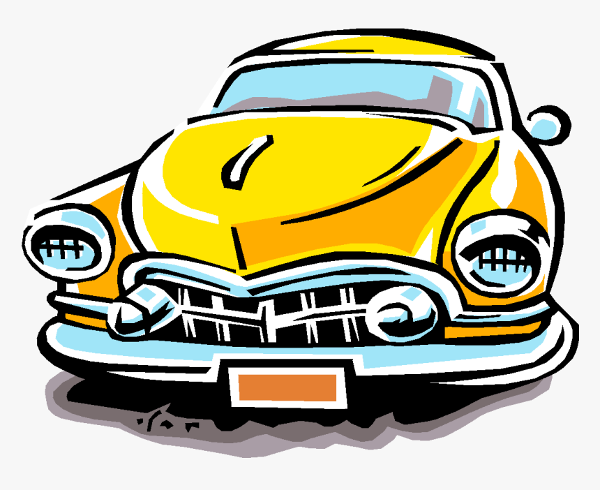 Cars Clip Classic Car - Old Yellow Car Clipart Png, Transparent Png, Free Download