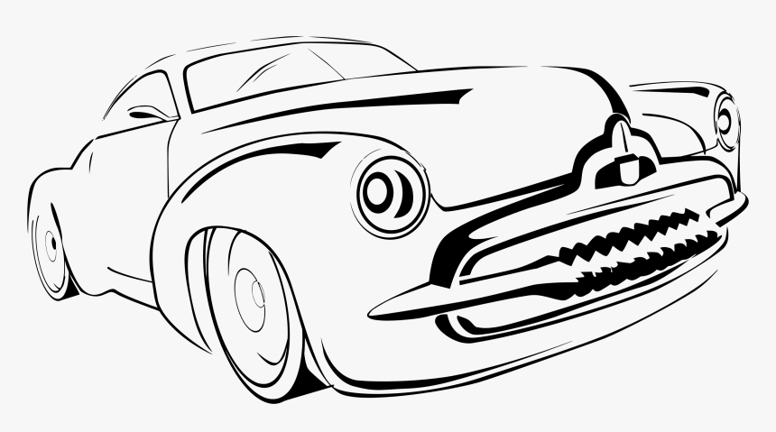 Classic Car Clipart Transparent - Vintage Car Line Art, HD Png Download, Free Download