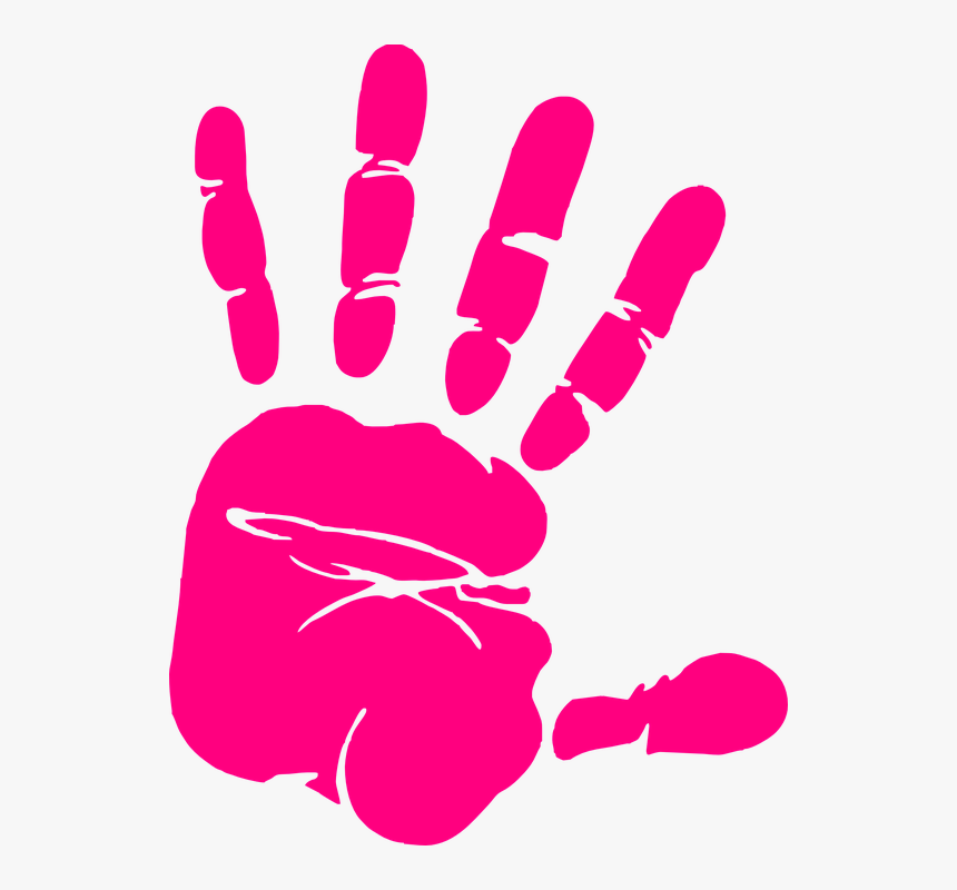 Hand, Print, Pink, Paint, Art, Palm, Finger, Human - Pink Handprint Clipart, HD Png Download, Free Download