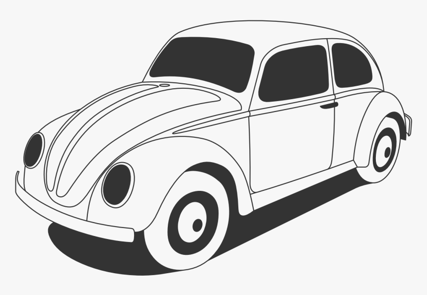 Wedding Car Png Black And White - Volkswagen Beetle Clip Art, Transparent Png, Free Download