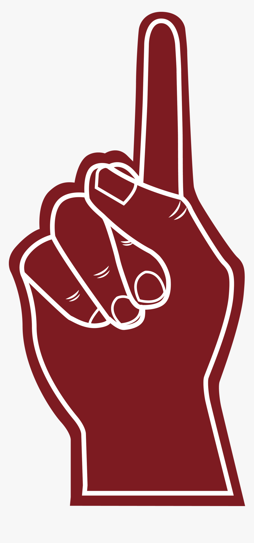 Png Foam Finger Transparent Foam Finger - One Finger Vector Png, Png Download, Free Download