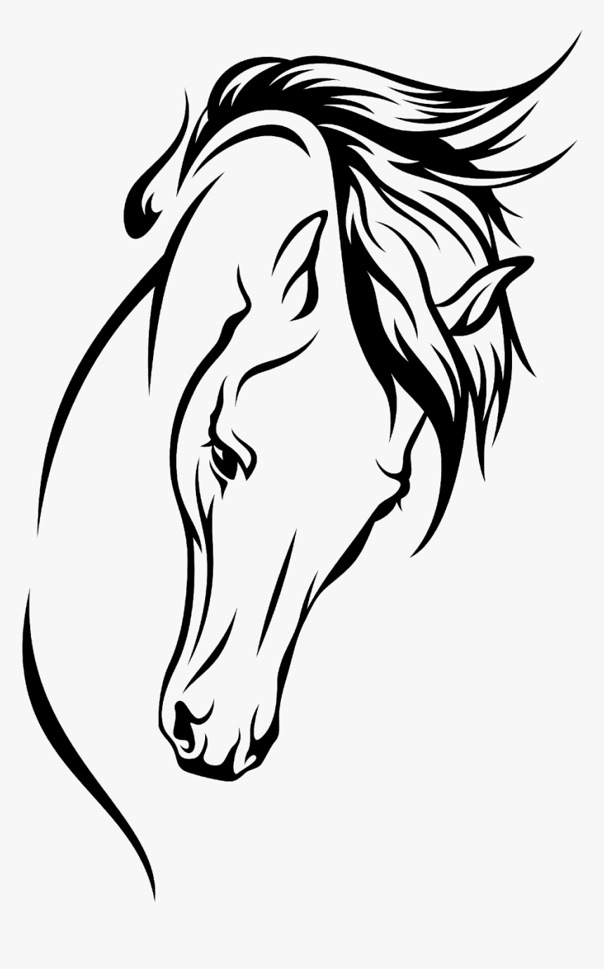 Arabian Horse Drawing Silhouette Clip Art - Head Arabian Horse Silhouette, HD Png Download, Free Download