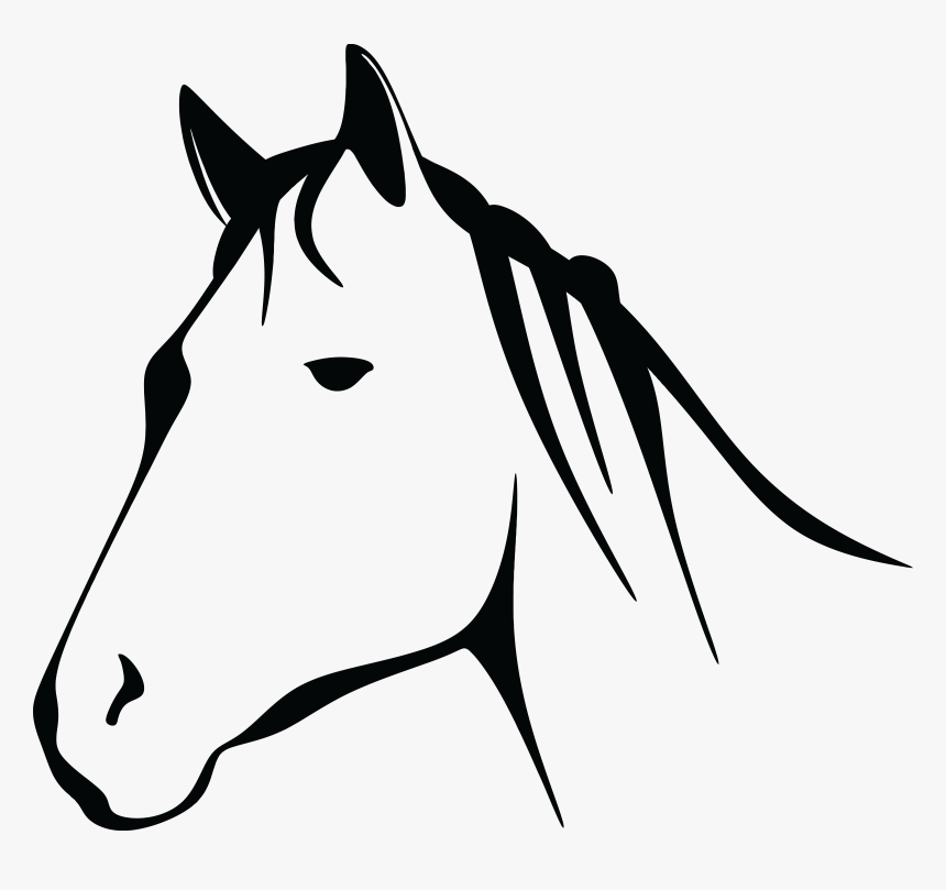 Transparent Horse Head Png - Black And White Horse Clipart, Png Download, Free Download