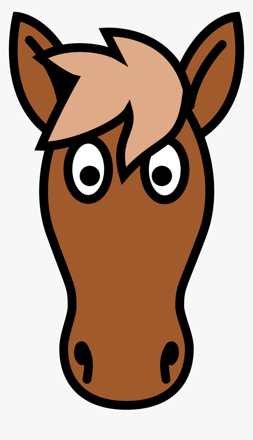Simple Clipart Horse Head - Simple Cartoon Horse Head, HD Png Download -  kindpng