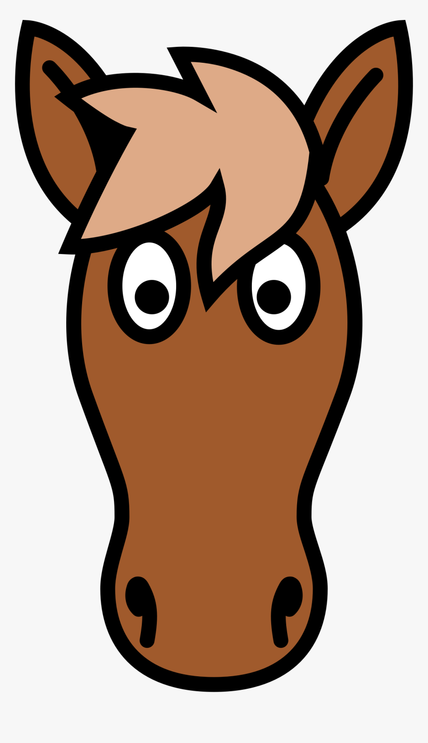 Simple Clipart Horse Head - Simple Cartoon Horse Head, HD Png Download, Free Download