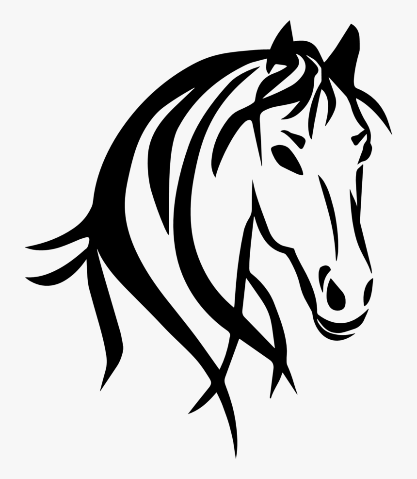 Beauty Horse Head Large Indoor Decal - Horse Head Black And White, HD Png Download, Free Download