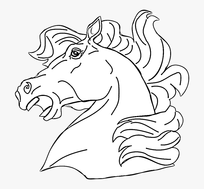 Draw A Horse Head Neighing, HD Png Download, Free Download