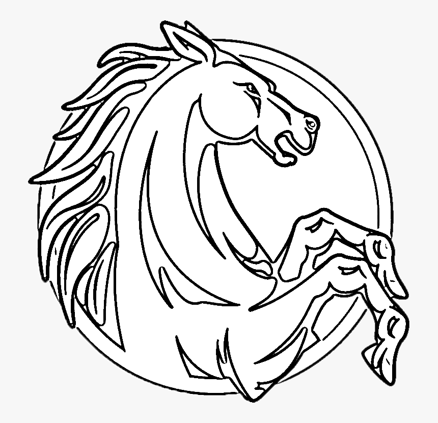 Horse Head Coloring Page - Head Up Rearing Horse, HD Png Download, Free Download