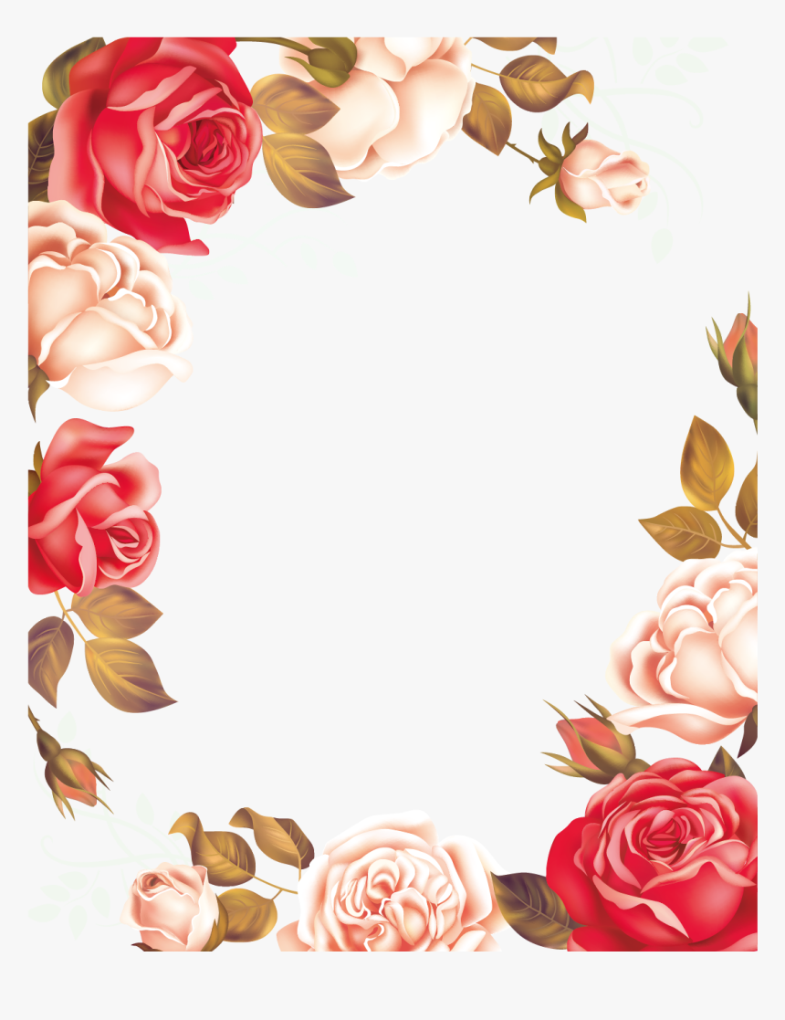 Rose Border Png Download - Flower Rose Border Png, Transparent Png, Free Download