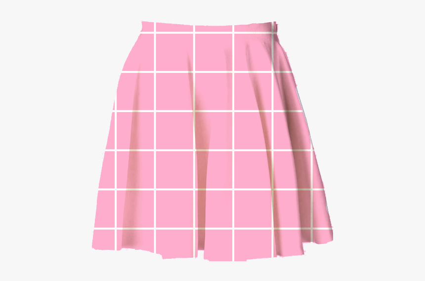 Pink Grid Skater Skirt - A-line, HD Png Download, Free Download