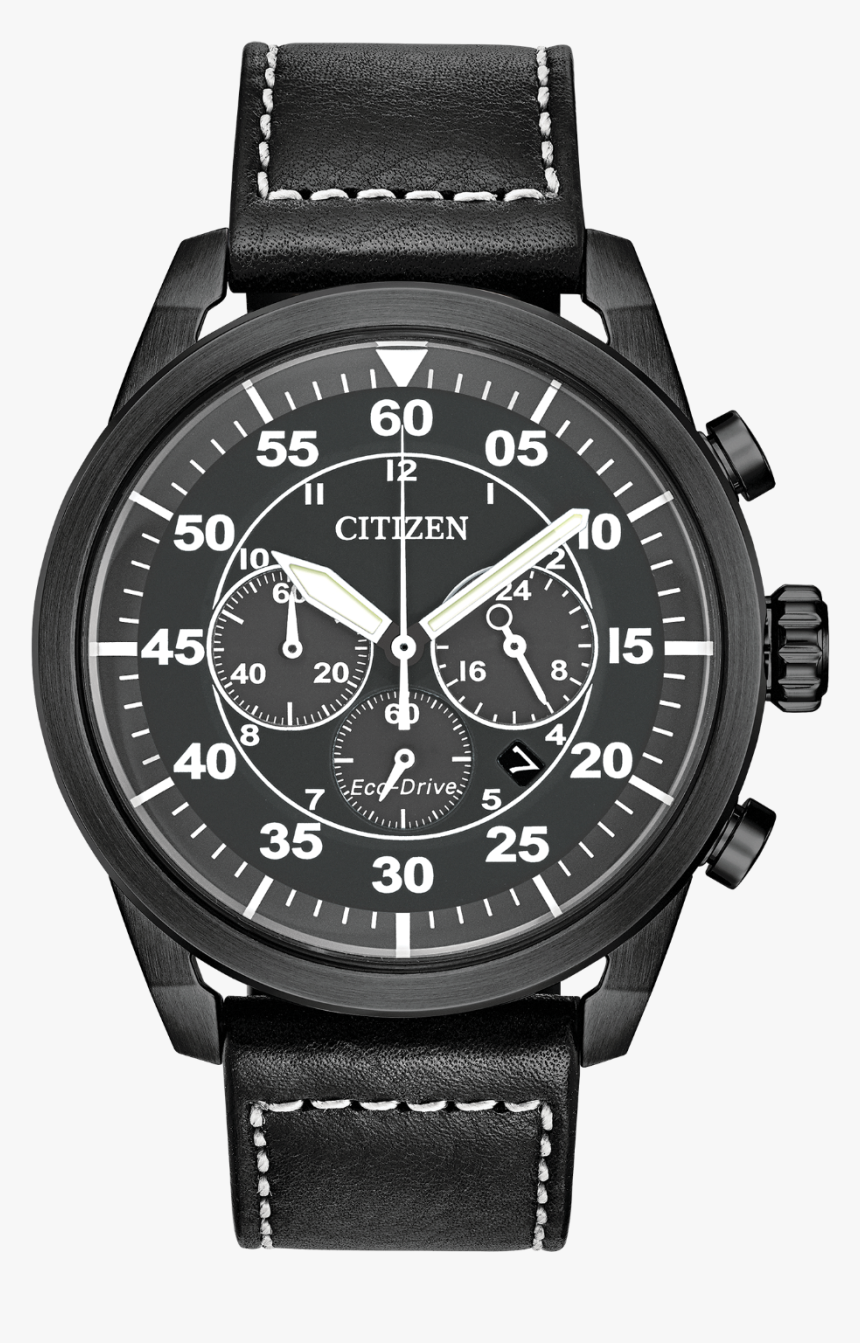 Avion Main View - Citizen Eco Drive Men's Stainless Steel Leather Avion, HD Png Download, Free Download