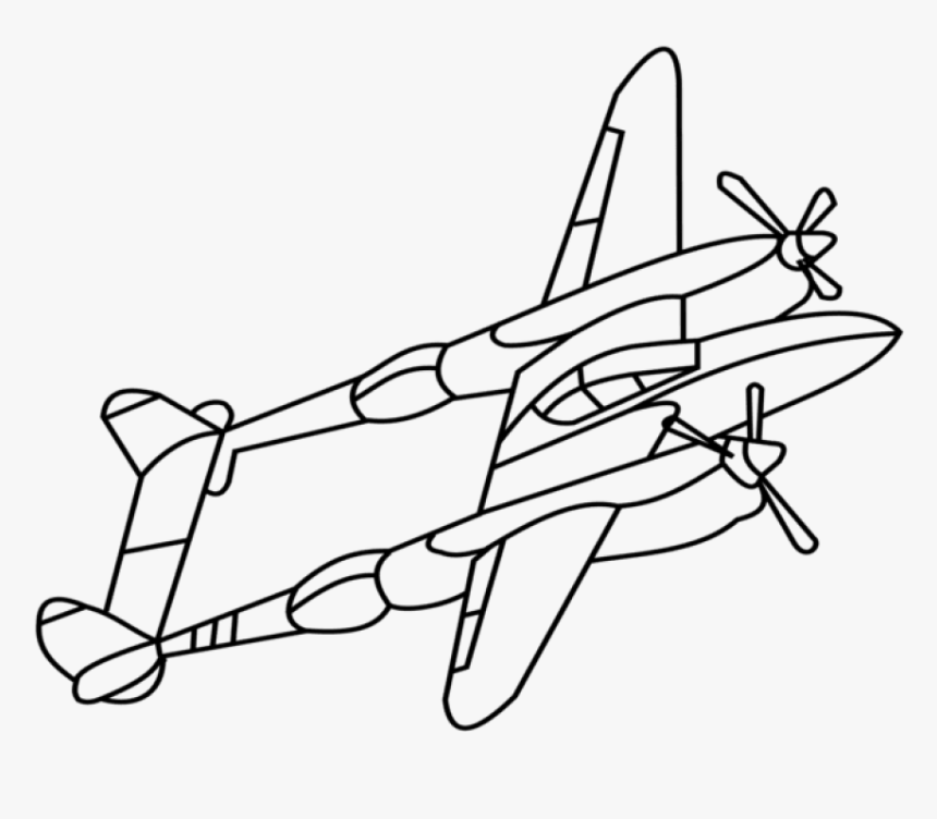 Free Png Download Dibujo De Avion Ww2 Png Images Background - Ww2 Fighter Planes Drawing, Transparent Png, Free Download