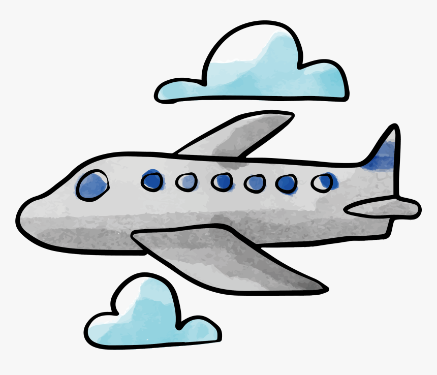 Clip Art Plane Vector Transprent Png - Air Plane Cartoon .png, Transparent Png, Free Download