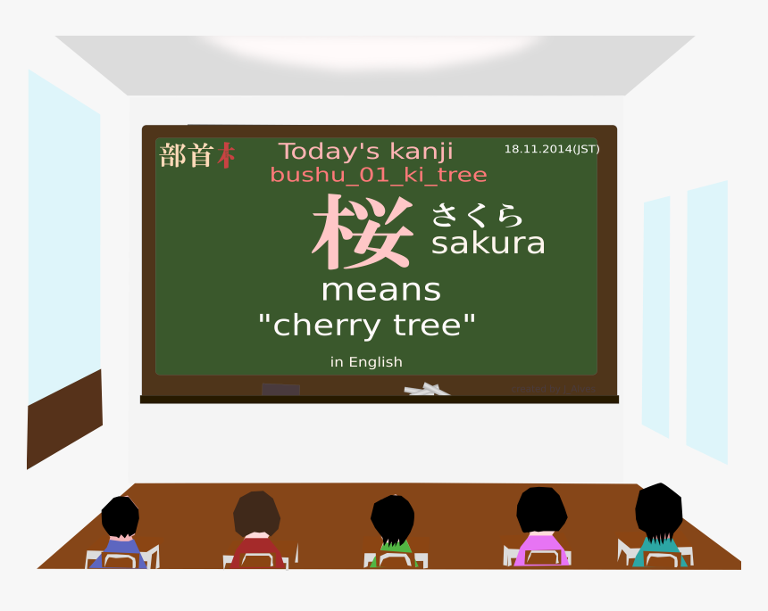 Today"s Kanji 115 Sakura Clip Arts - Sakura, HD Png Download, Free Download