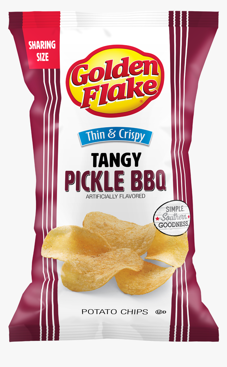 Golden Flake Thin & Crispy Potato Chips, Tangy Pickle - Potato Chip, HD Png Download, Free Download
