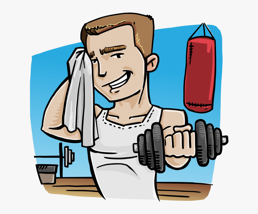 Gym Boy Png - Fitness Guy Cartoon, Transparent Png, Free Download