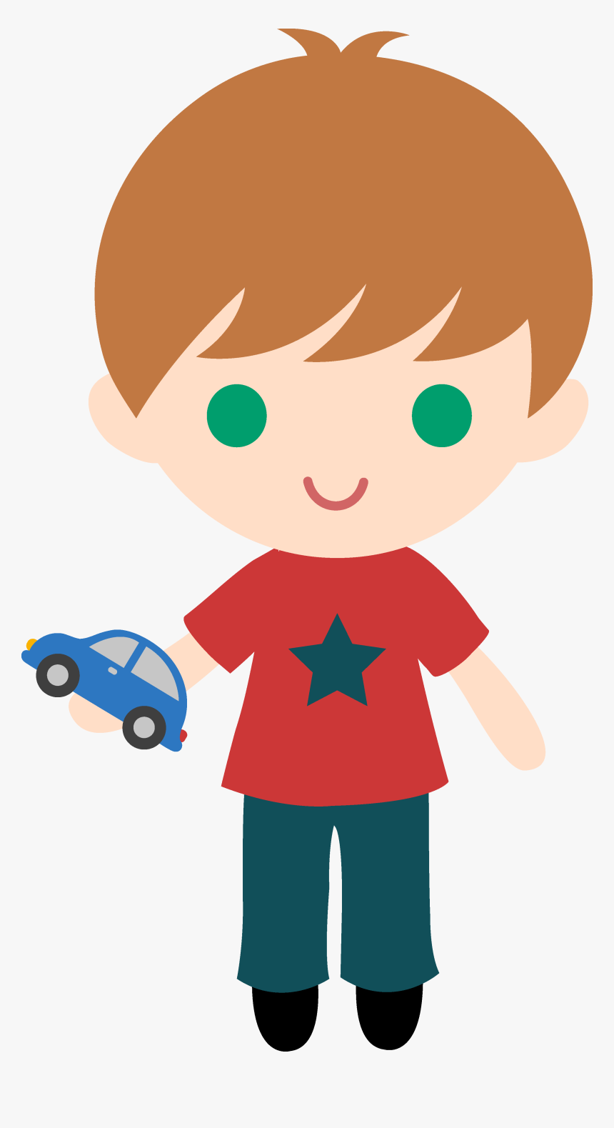 Boy With Toy Car Clipart - Boy Clipart Cute, HD Png Download, Free Download