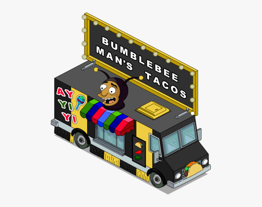 Tapped Out Bumblebee Man"s Tacos - Simpsons Bumblebee Man Taco Truck, HD Png Download, Free Download