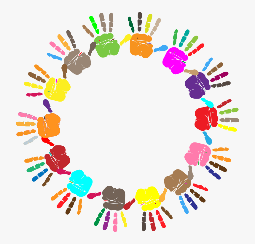 Prismatic Handprint Circle - Handprints Clipart, HD Png Download, Free Download