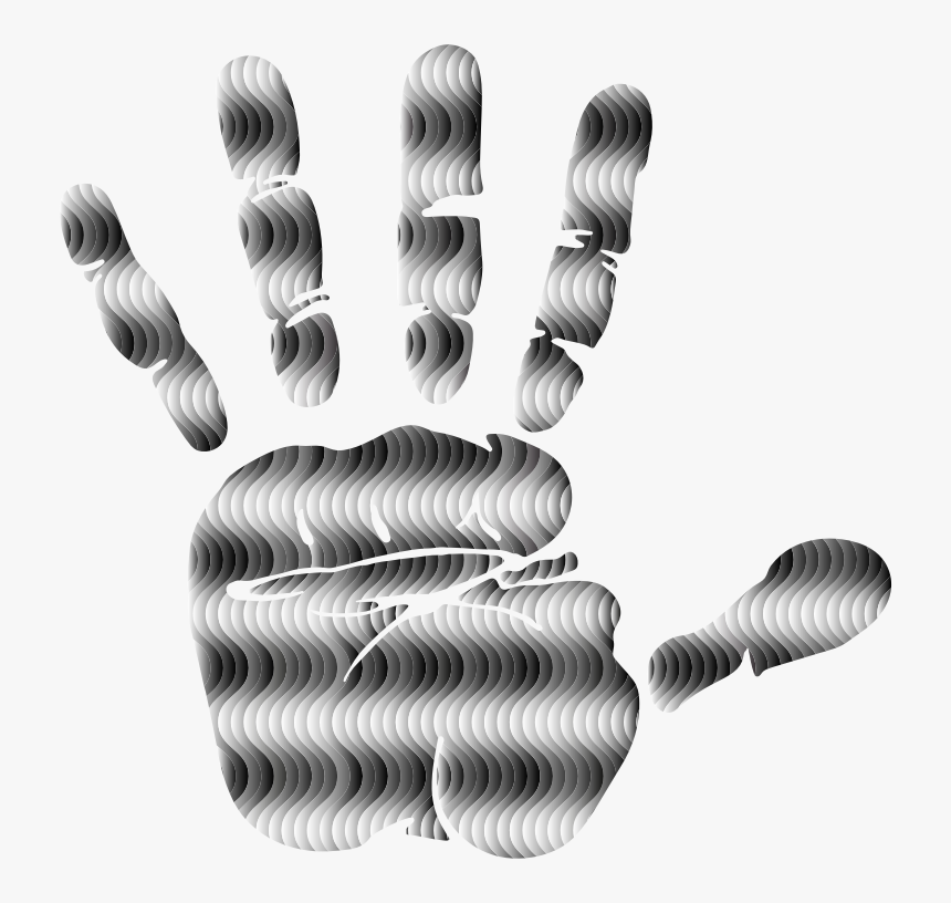 Prismatic Waves Handprint Silhouette - Illustration, HD Png Download, Free Download