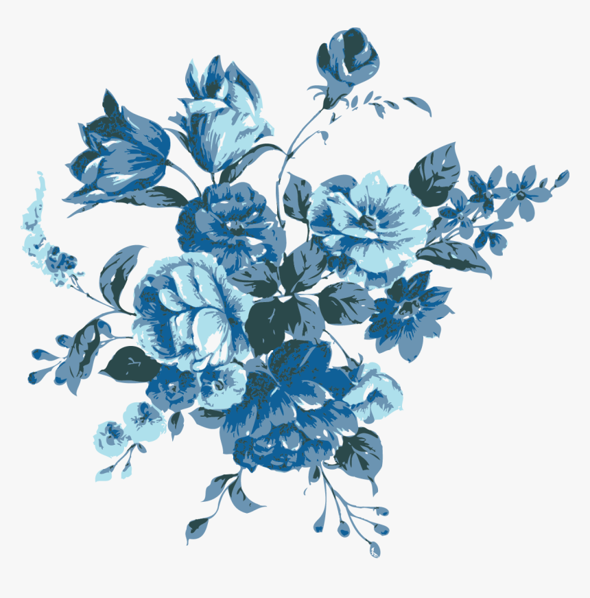 Blue Flowers Vector Hand-painted Free Photo Png Clipart - Blue Flower Vector Free, Transparent Png, Free Download