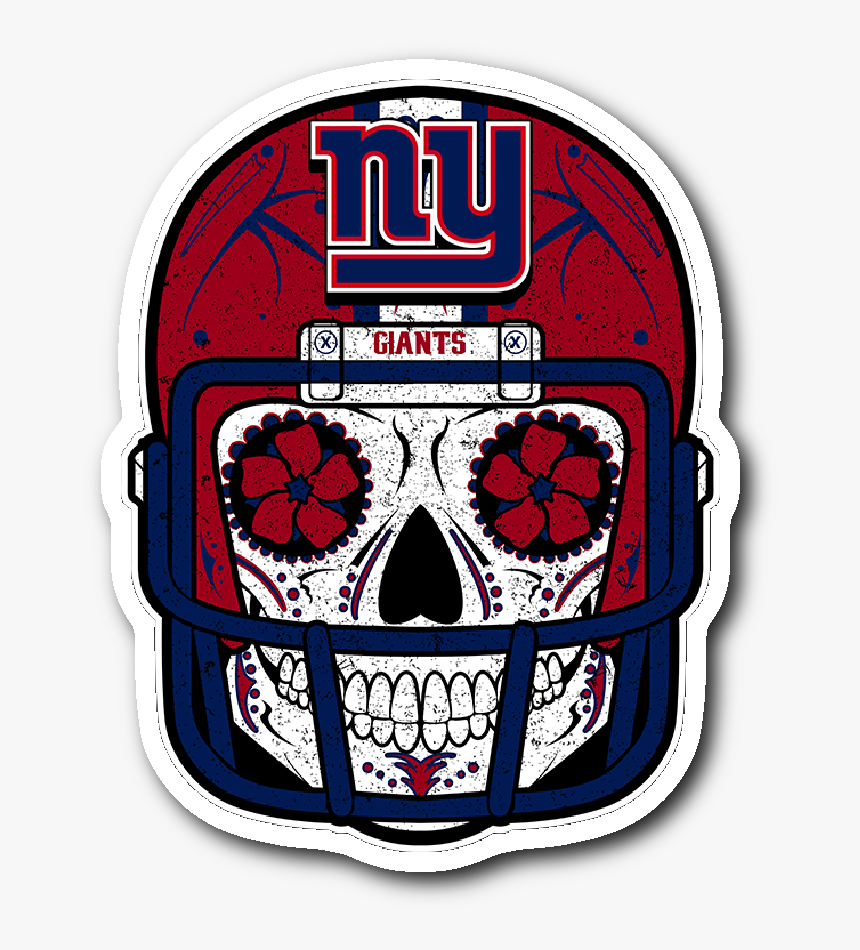 Custom New York Giants Sugar Skull Stickers"
 Class= - New York Giants Skull, HD Png Download, Free Download