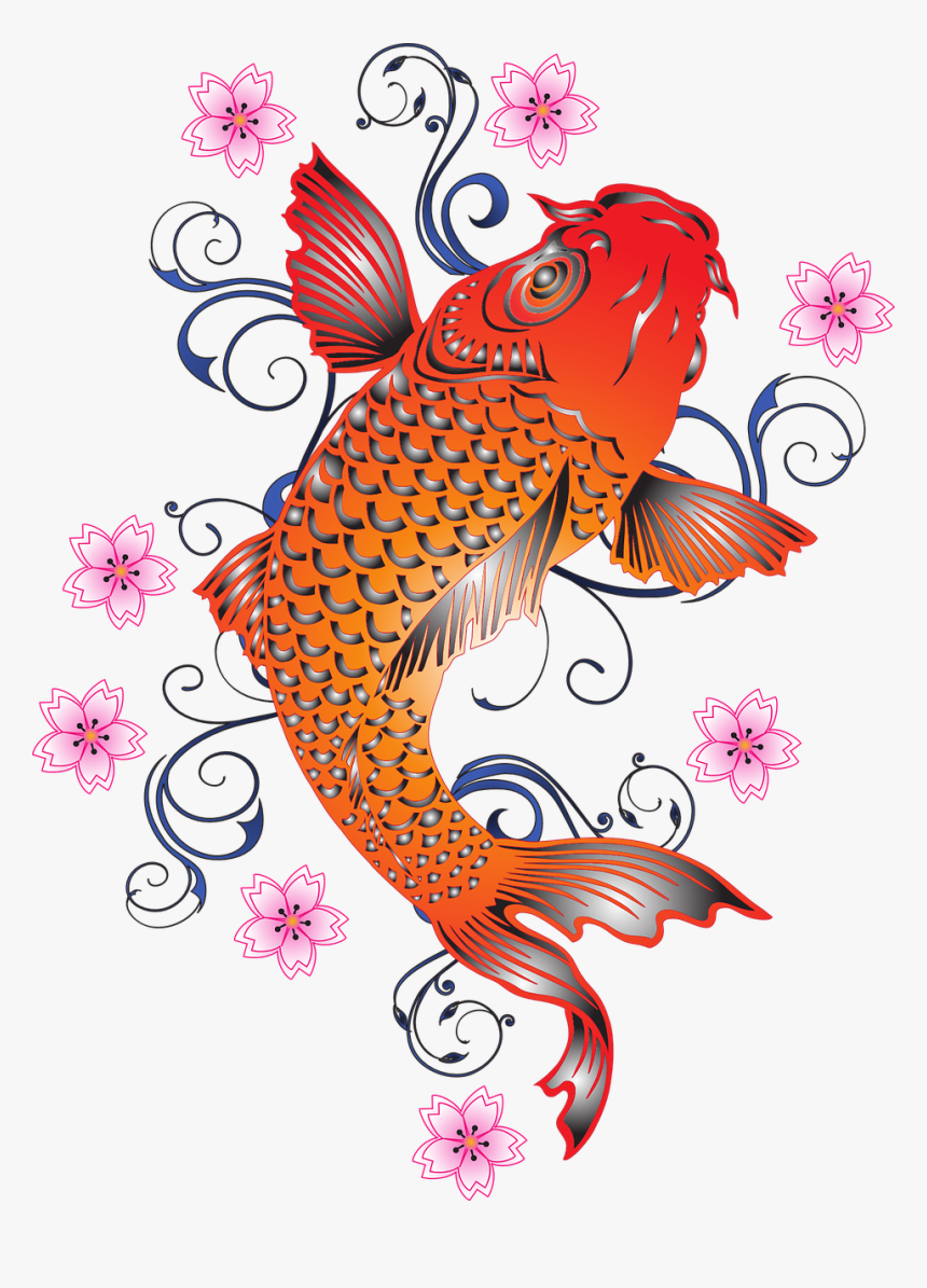 Japanese Koi Cherry Blossom, HD Png Download, Free Download